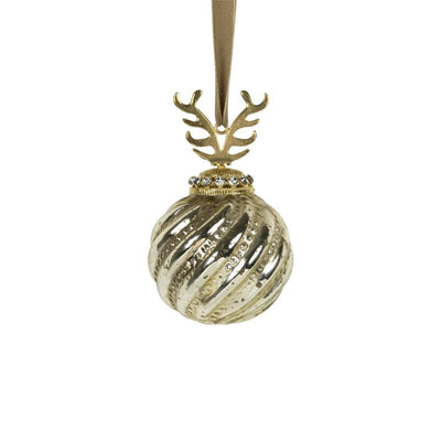 Boule de Noël en bois de cerf doré ø8cm