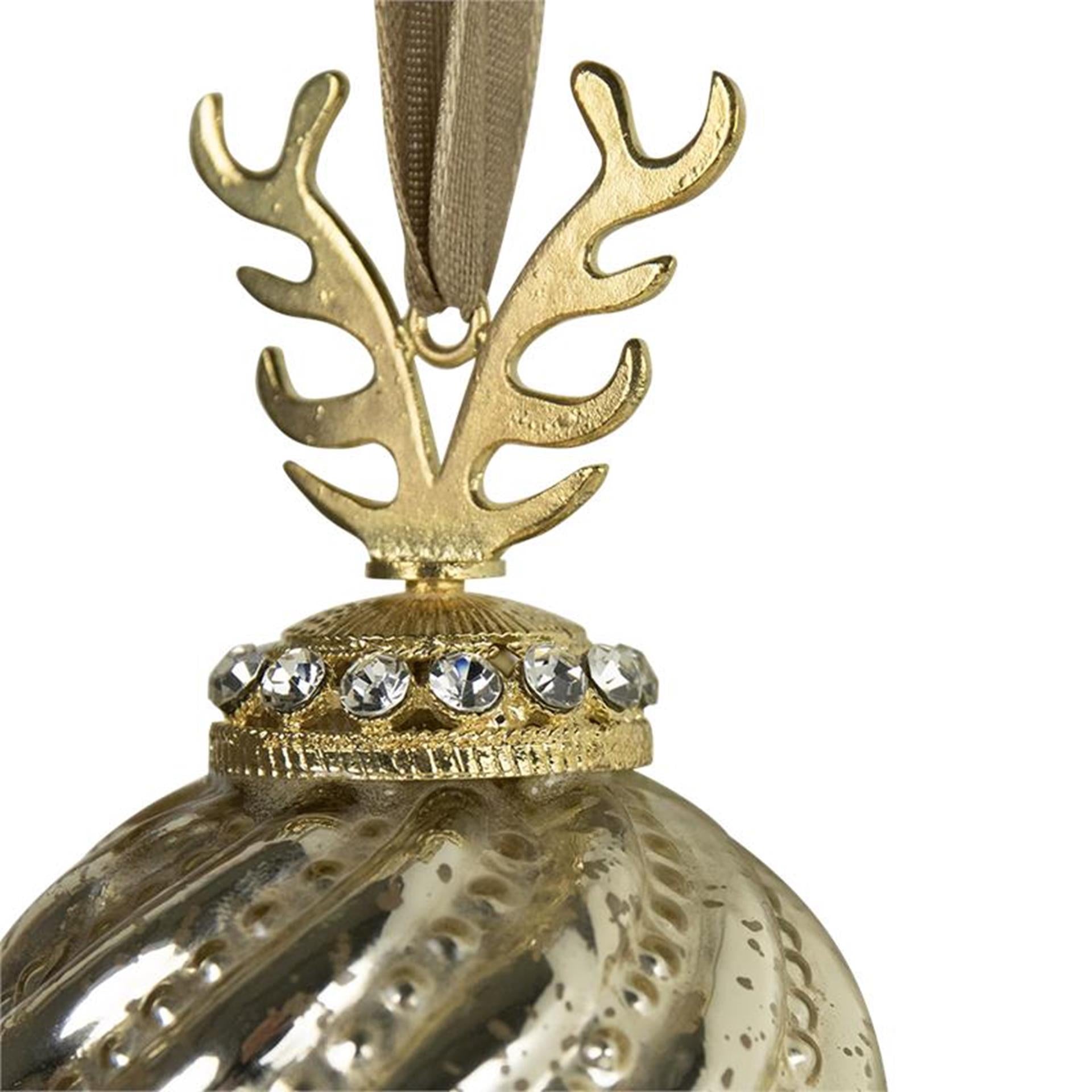 Boule de Noël en bois de cerf doré ø8cm
