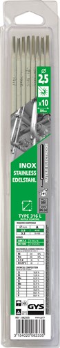 Electrodes Gys pour inox o2.5mm (x10) - 5193082335 5193082335
