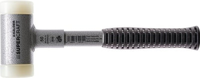 Marteau en plastique Halder | longueur 295 mm principal d. 35mm | tube en acier sans recul | nylon dur blanc | 1 pièce - 3377.035 - 3377.035
