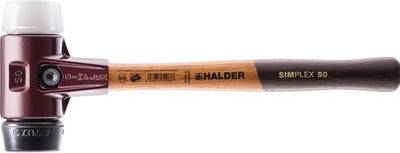 Marteau en plastique Halder | longueur 490 mm principal d. 80 mm | bois mi-dur | caoutchouc noir superplastique blanc | 1 pièce - 3027.080 3027.080