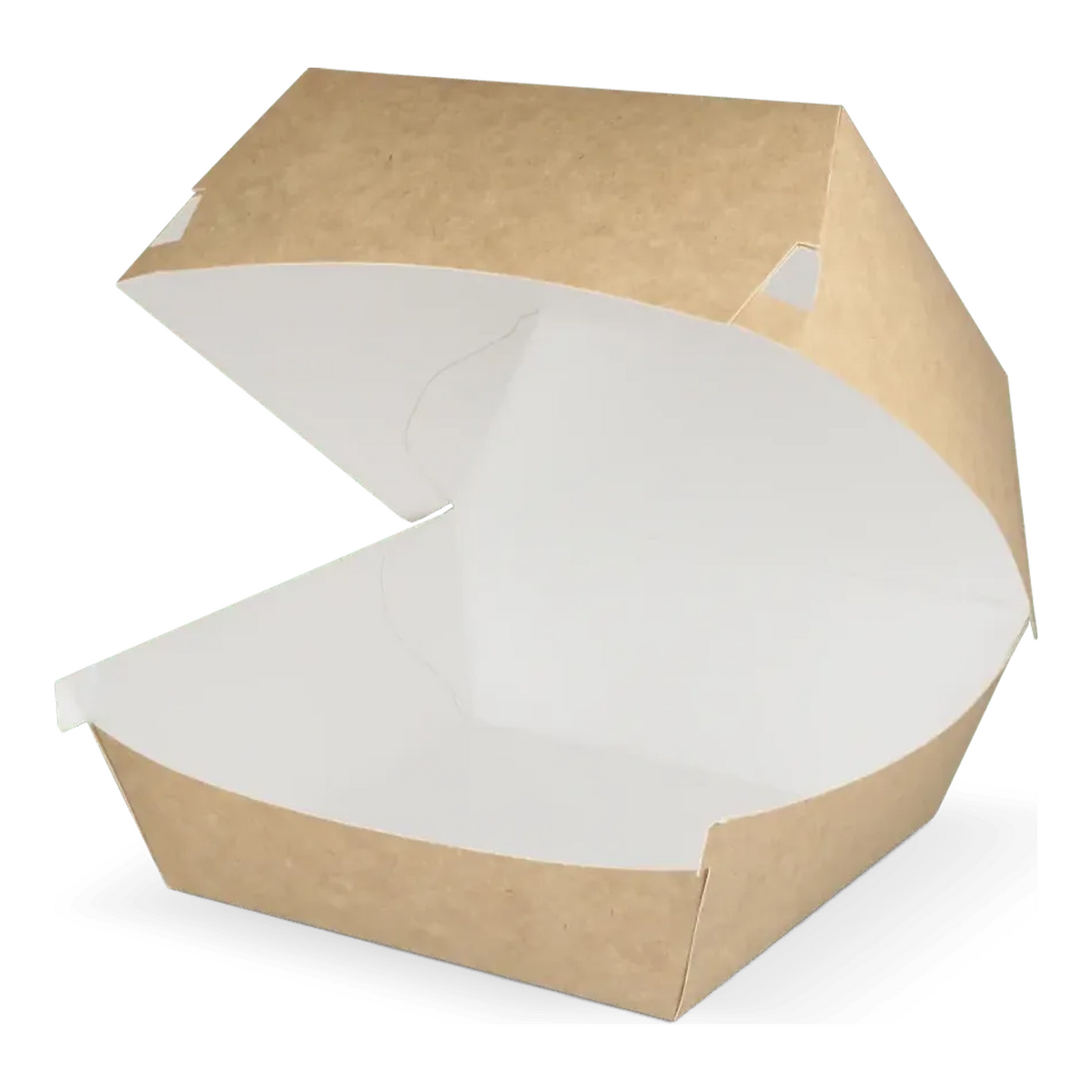 Boîte à hamburger Takeaware grand kraft blanc (400 pièces)