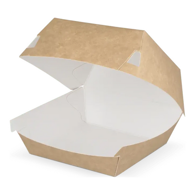 Boîte à hamburger Takeaware petit kraft blanc bio (400 pièces)
