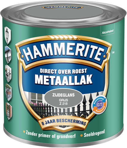 Laque métallique Hammerite satinée brillante | gris | z218 | 250 ml - 5123986