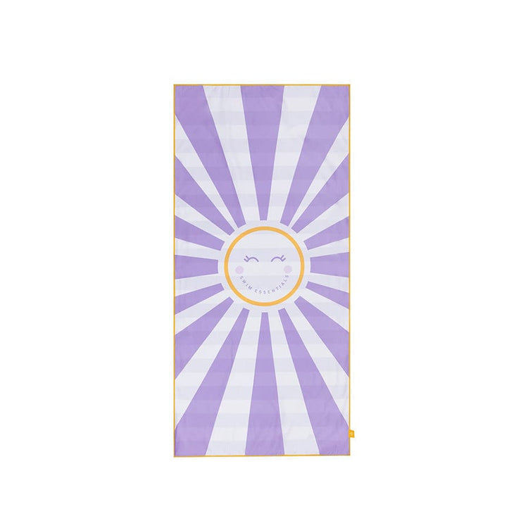 Happy Sunshine | Serviette en microfibre blanc violet 135 x 65 cm