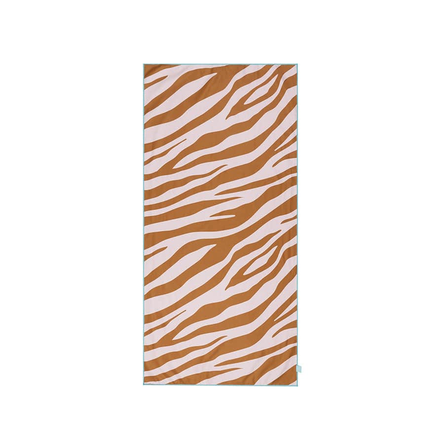 Rayures vibrantes | Serviette en microfibre blanc orange 135 x 65 cm