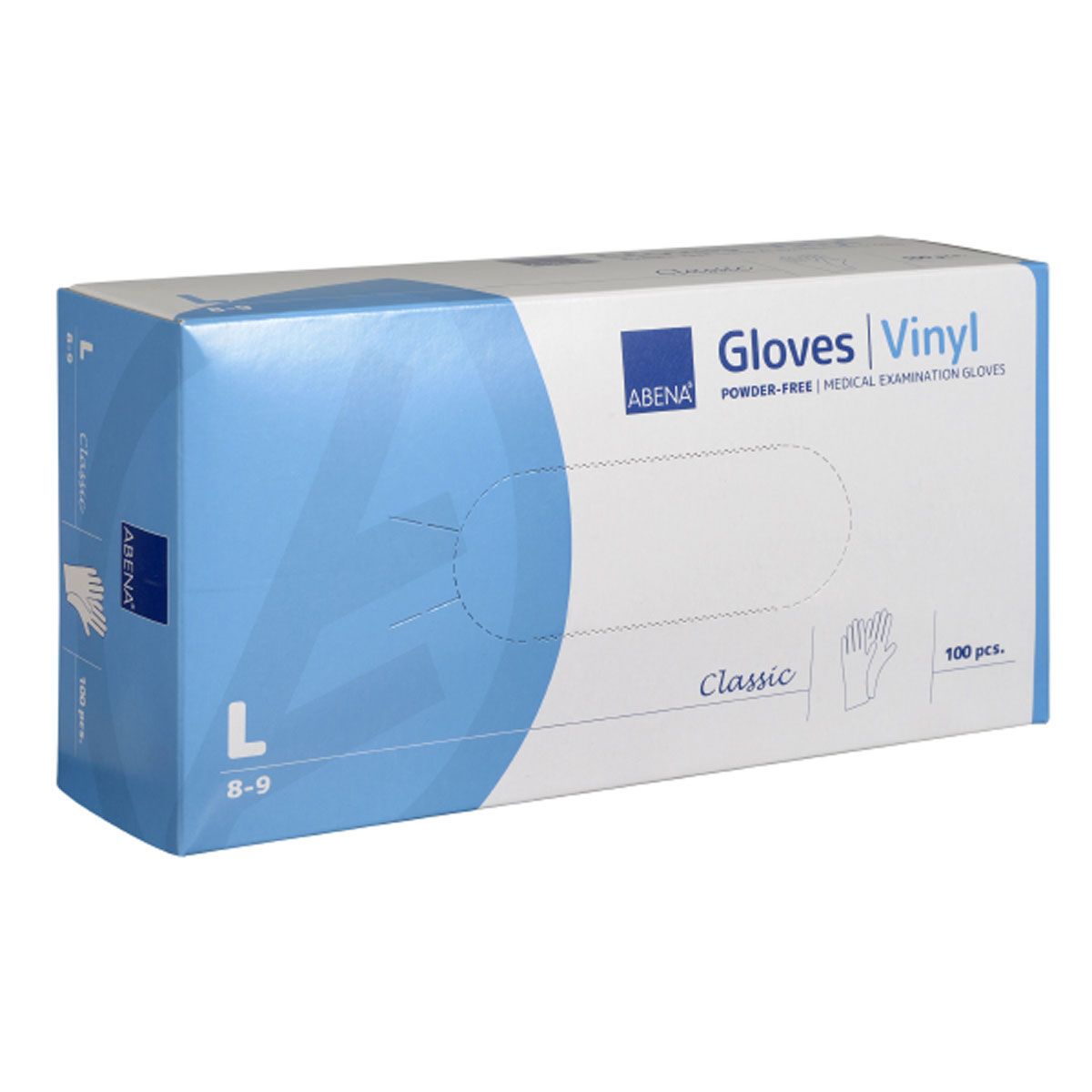 Abena Abena Powded Vinyl Gants Taille grandes pièces 100 pièces