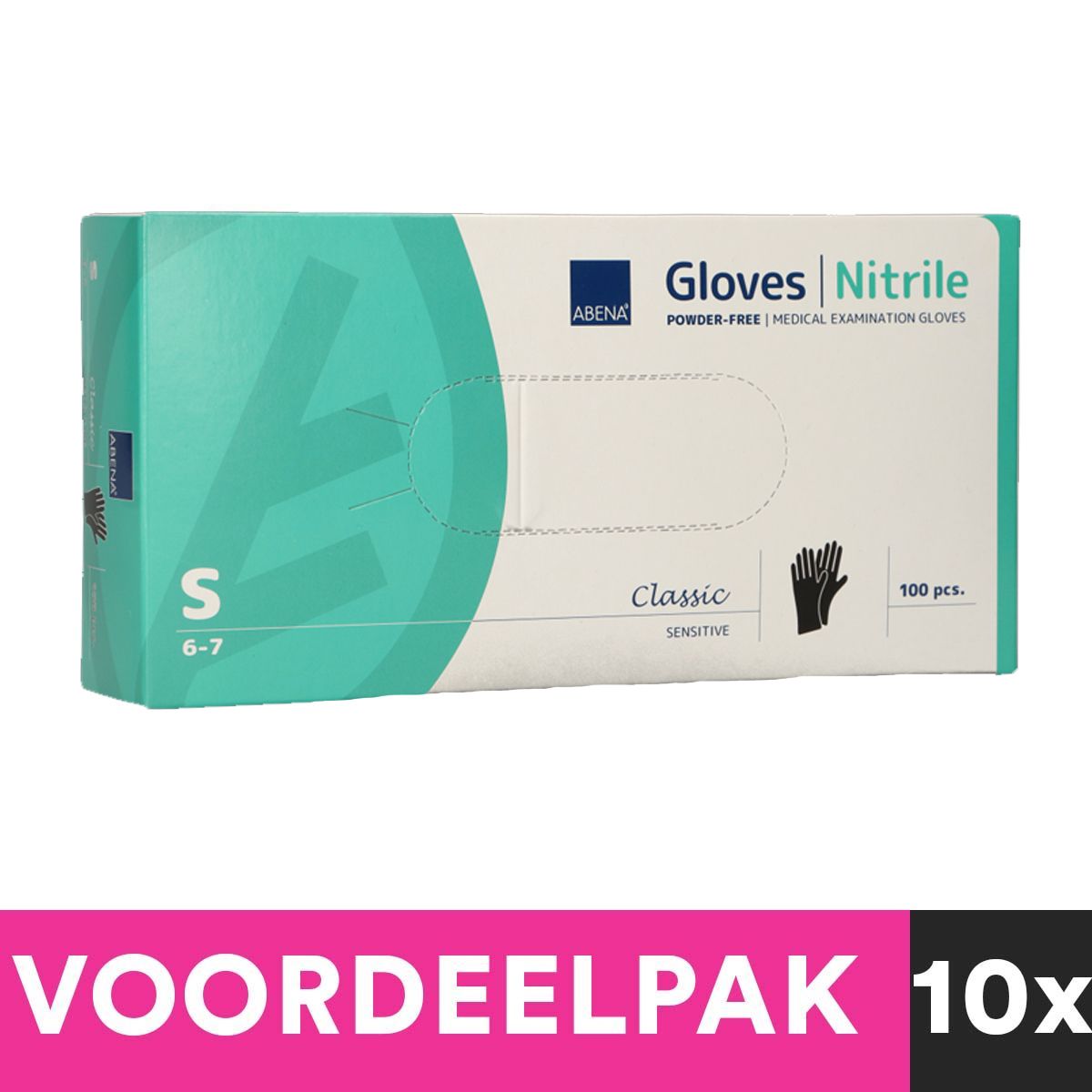 Abena Abena Powded Nitrile Gants Size Small 100 pièces Black Discing Package