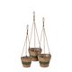 Set de pots de fleurs suspendus quenouilles feuilles vert foncé 3 pièces