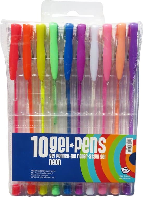 Van der Doelen Haza Gel stylos néon 10 pièces