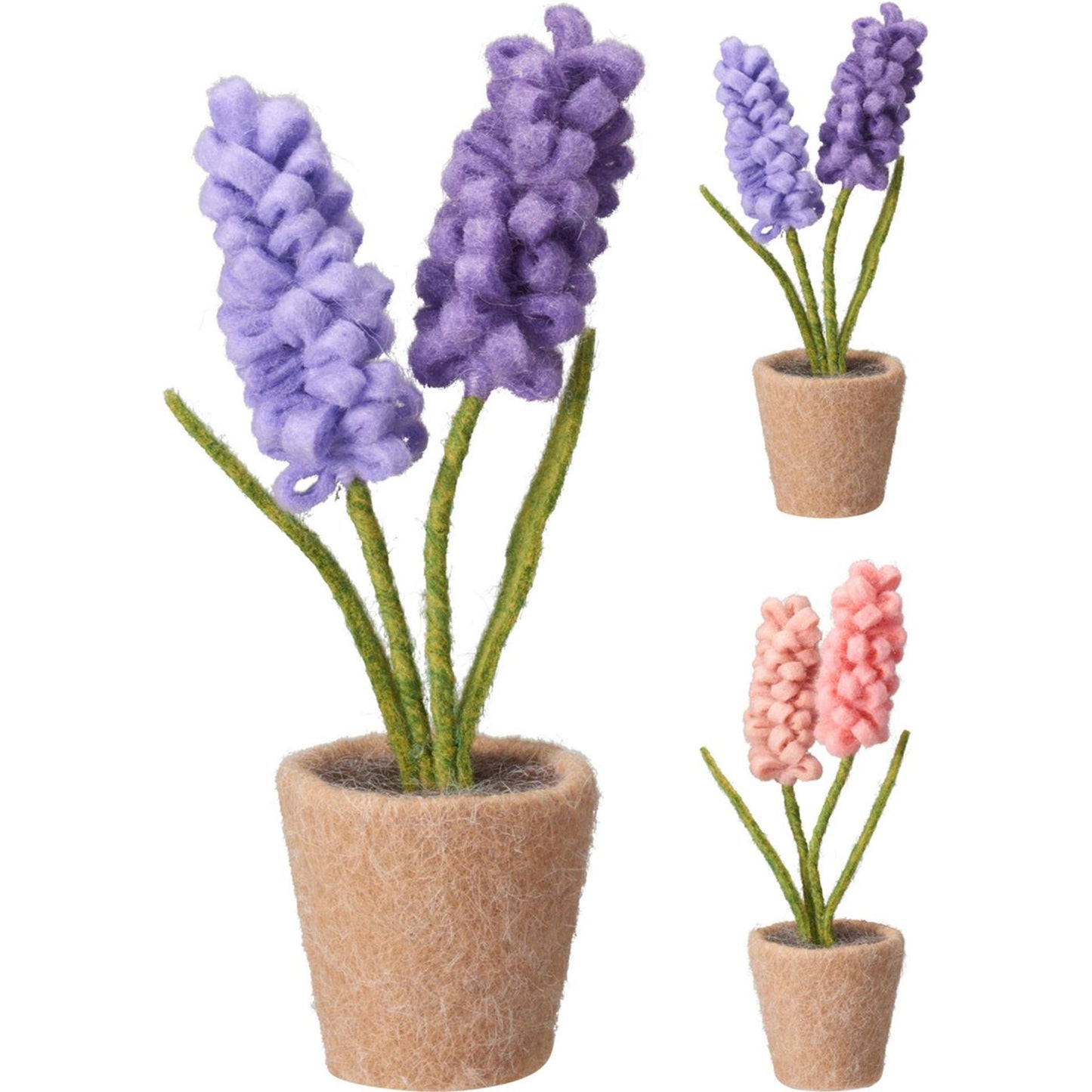 Feutrine jacinthe déco maison en pot 21cm