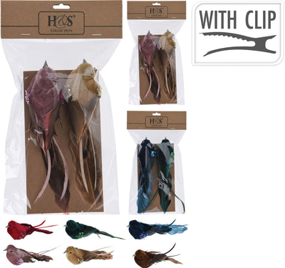 Oiseau de style maison sur clip, lot de 2 pièces