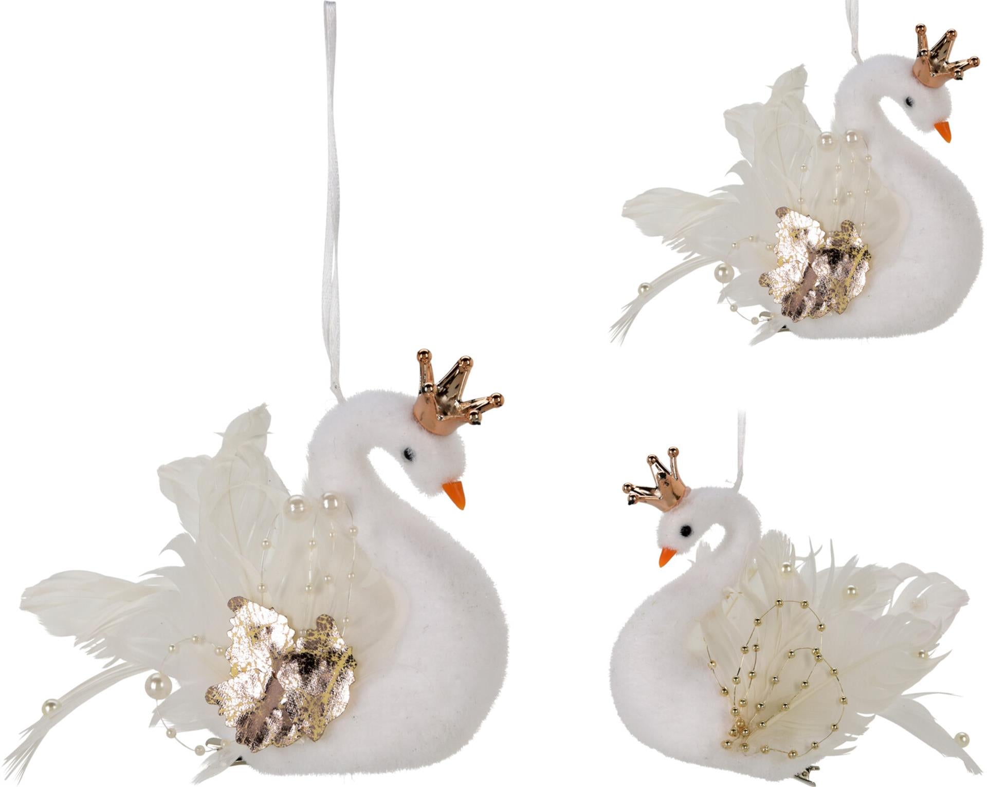 Décoration à suspendre cygne 17cm