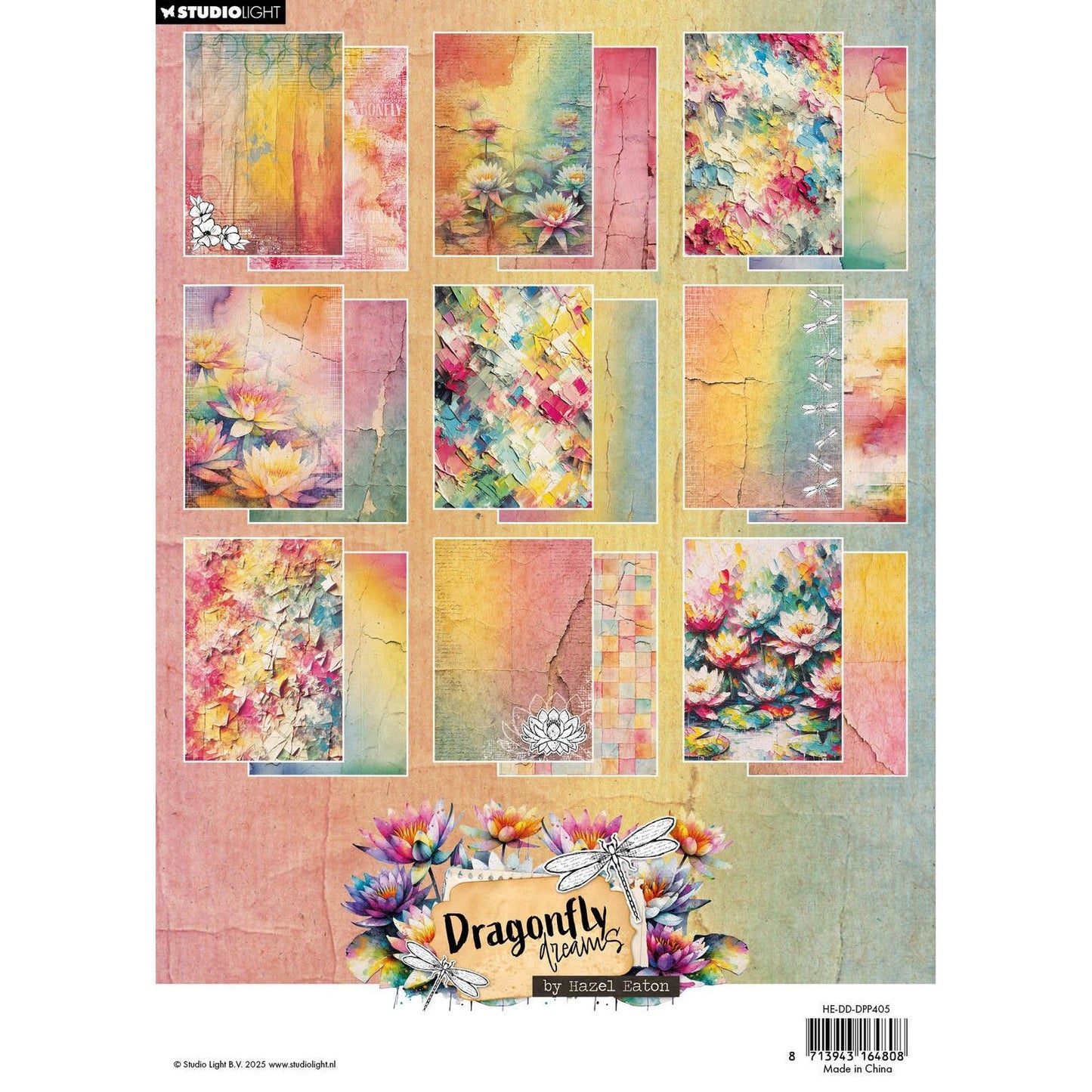 Studio Light • Hazel Eaton Designer Bloc de papier papier de fond Rêves de libellules 210 x 294 x 9 mm 36 feuilles