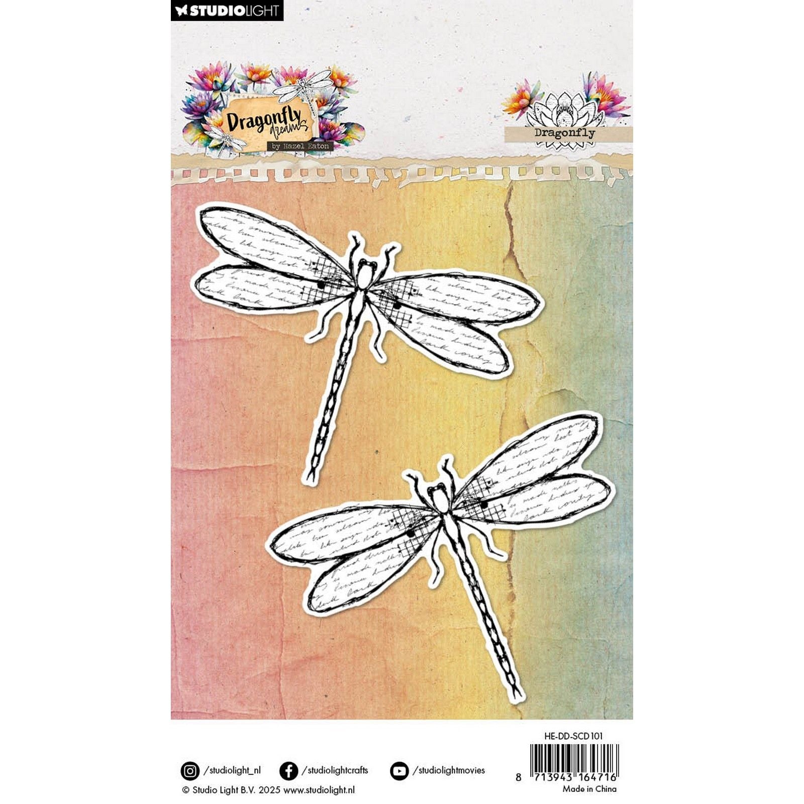 Studio light • noisette eaton matrice de découpe libellule rêves de libellule 90x136x1mm 2 pièces