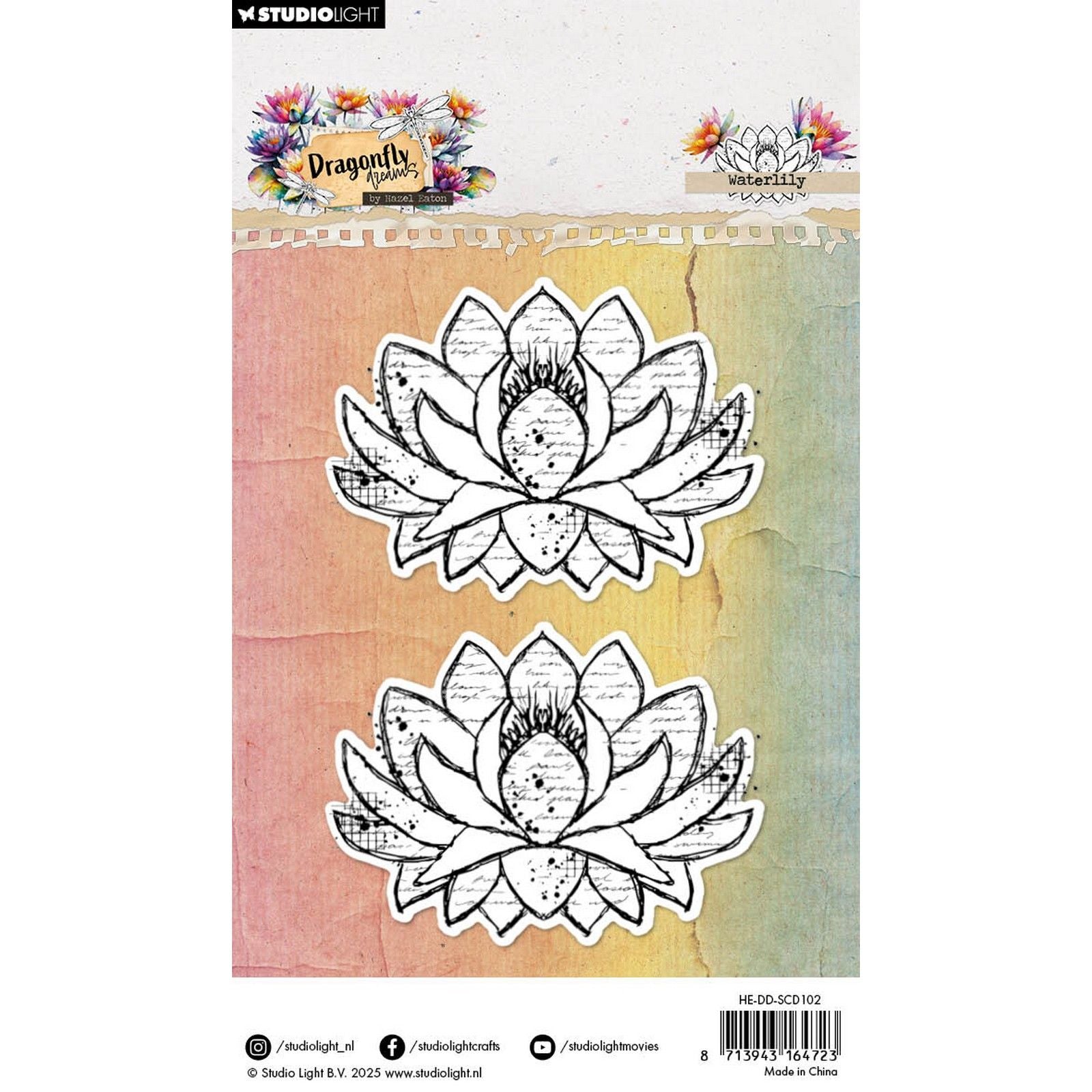 Studio light • noisette eaton matrice de découpe nénuphar libellule rêves 89x137x3mm 2 pièces