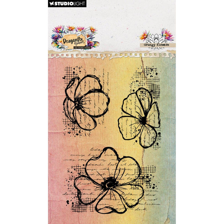 Studio Light • Hazel Eaton tampon transparent fleurs grungy rêves de libellules 62x93x3mm 3 pièces