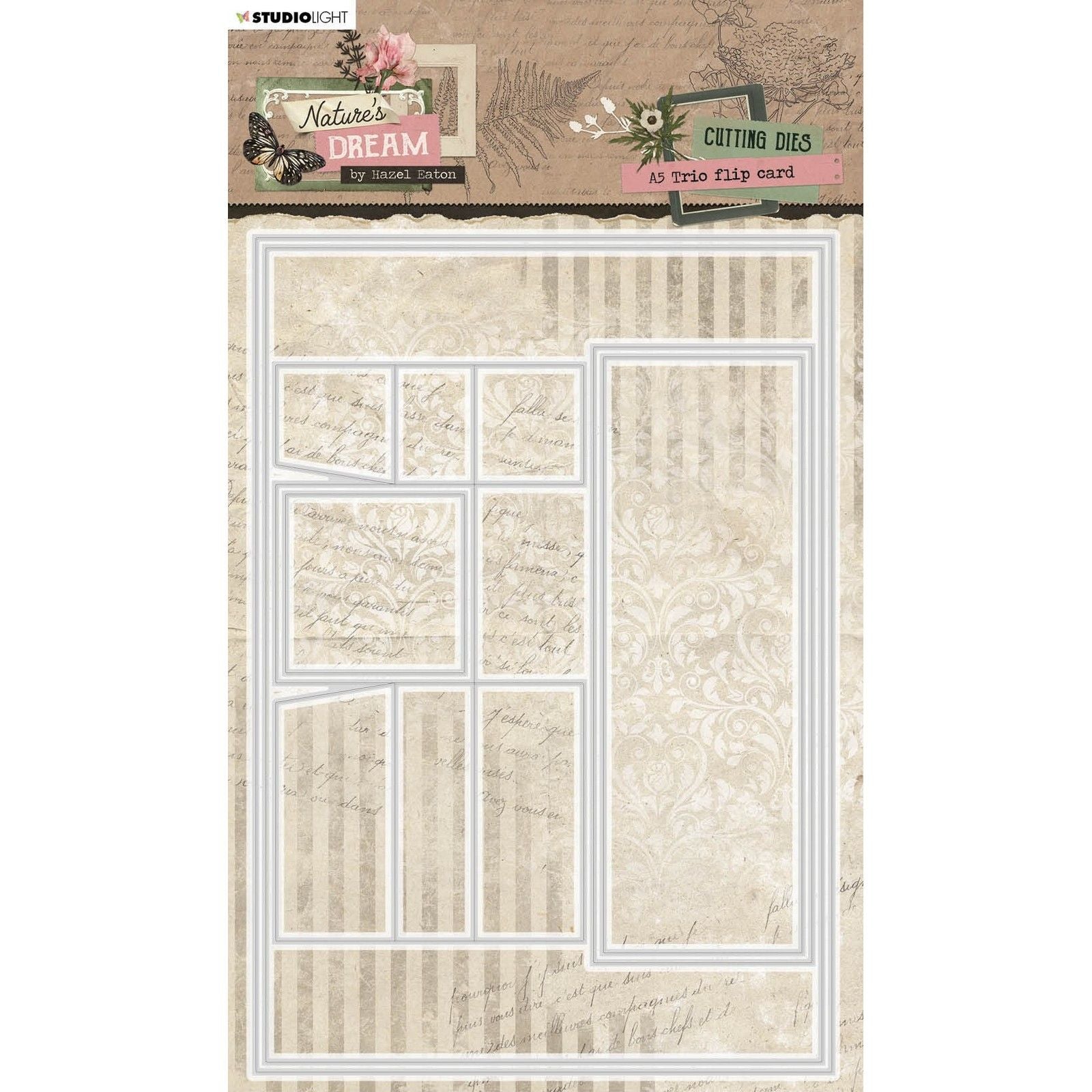 Studio Light • Matrices de découpe Natures Dream A5 Trio Flip Card
