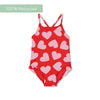 Cœurs | Maillot de bain UV Girls rouges