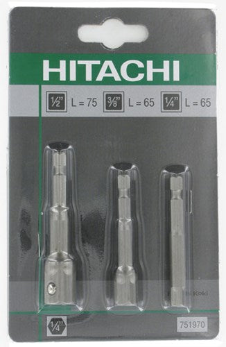 Adaptateurs d'accessoires Hikoki. 3 pièces 1 4 -3 8 -1 2 | 751970 - 751970