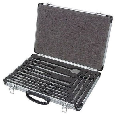 Hikoki accessoires sds-plus jeu de forets et burins 17 pièces dans un coffret en aluminium - 402555