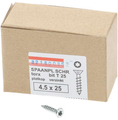 Vis pour panneaux d'aggloméré Hoenderdaal tête plate galvanisée filetage complet Torx tx25 4,5x25 | 200 pièces - 0206.01.33101