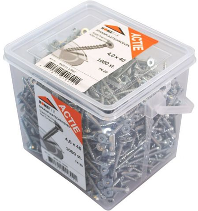 Vis pour panneaux d'aggloméré Homefix action vz pk + pointe coupante torx tx20 ​​​​​​4.0x30 | 1200 pièces - 8920.01.10100