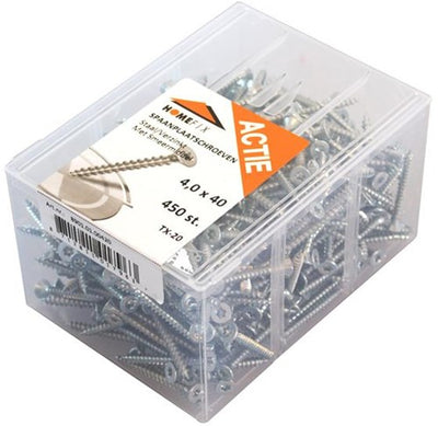 Vis pour panneaux d'aggloméré à action Homefix vz pk + pointe coupante Torx tx20 ​​​​​​4.0x40 | 450 pièces - 8901.01.00420