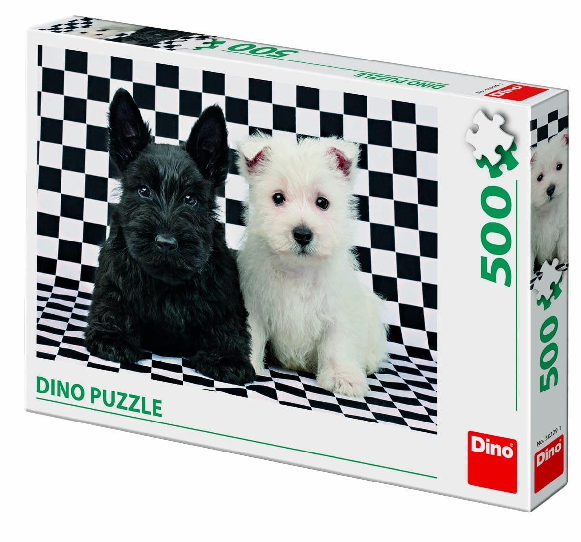 Puzzle 2 Puppy APOS; S en noir et blanc 500 pièces