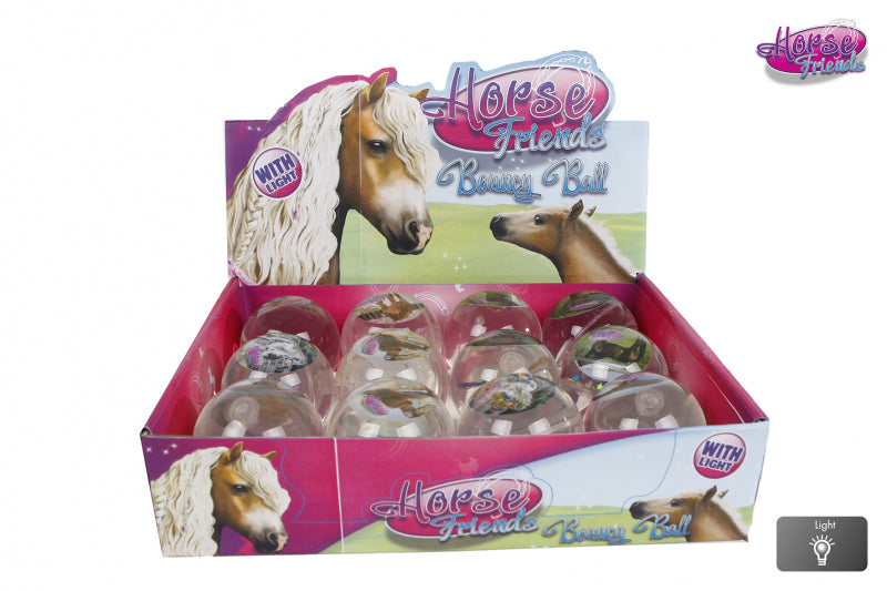 Différentes marques d'amis des chevaux balle rebondissante avec lumière (6,5 cm 6 ass.)