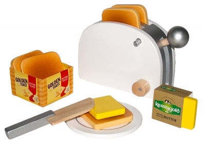 Tanner Golden Toast Ensemble, grille-pain en bois inclus.