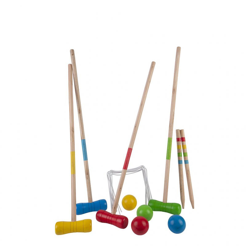 Croquet en bois fixé pour 4 joueurs