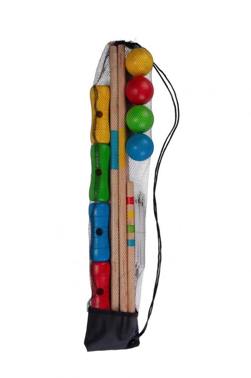 Croquet en bois fixé pour 4 joueurs