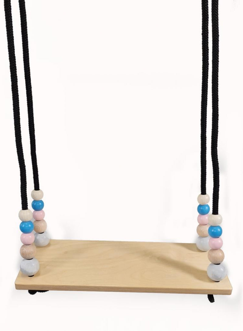 Balançoire en planches de bois Hess avec perles