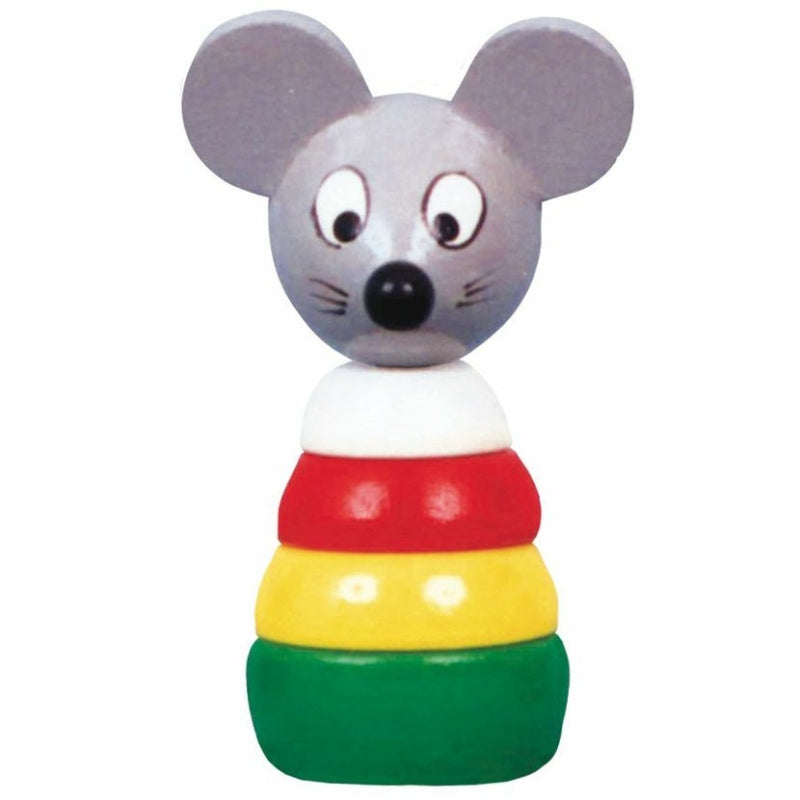 Souris à anneau empilable en bois Miva (colorée)