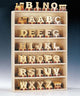 Lettre en bois W avec des roues de 6 cm de haut