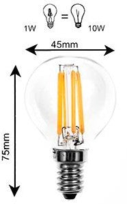 HP LED Bullet E14 1-10W 2200K Filament Transparent - LED7928