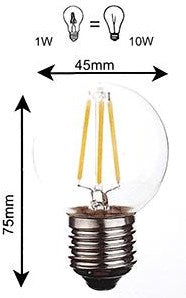 HP LED Bullet E27 1-10W 2200K Filament Transparent - LED7938