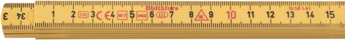 Mètre pliant Hultafors g 59 1m | 6 pièces | jaune - hu200204