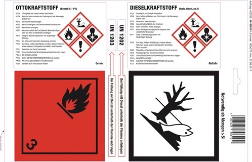 Hünersdorff hunersdorff étiquette autocollante | longueur 275 mm | largeur 182 mm | longueur 275 mm | largeur 182 mm | essence diesel blanc brillant | 1 pièce - 306101 306101