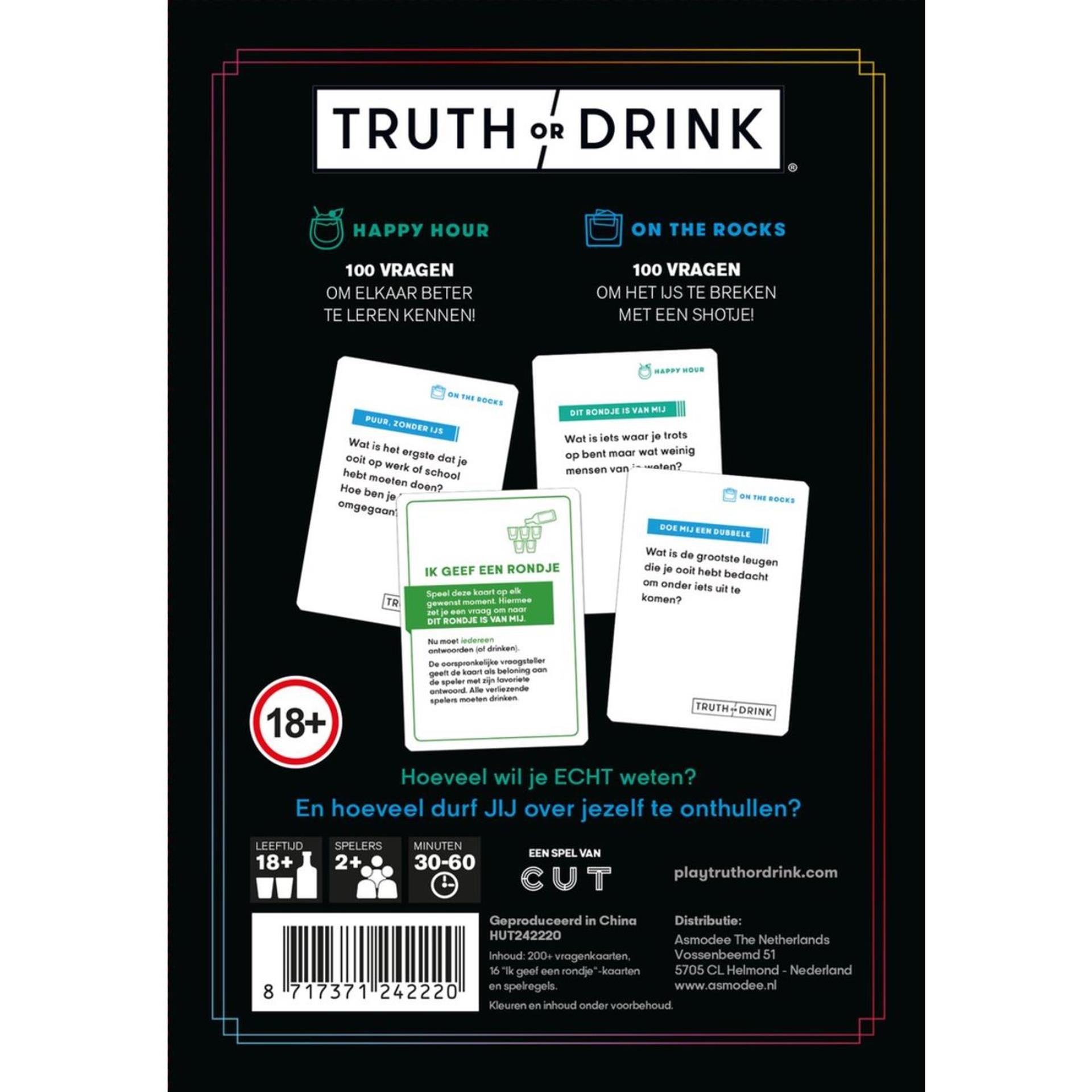 Jeu de société vérité ou boisson