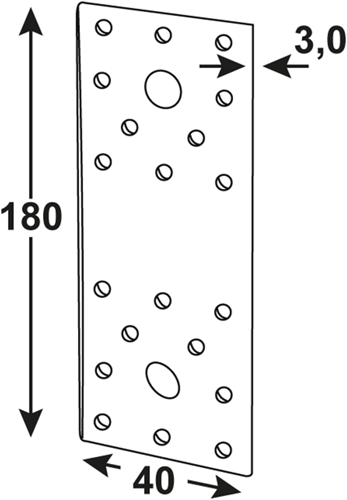 Plaque de connexion Connex 175x40x3 vz - hv1420