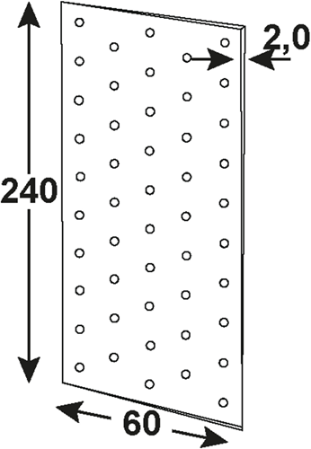 Plaque perforée Connex 60x240x2 vz - hv2045