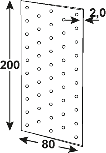 Plaque perforée Connex 80x200x2 vz - hv2060