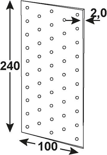Plaque perforée Connex 100x240x2 vz - hv2110