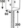 Ancrage au sol Connex u 91x60x200 vvz - hv4210