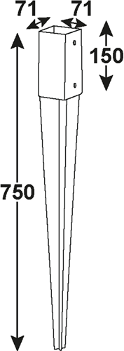 Point support de poteau Connex 71x71x150x750 vvz - hv4275