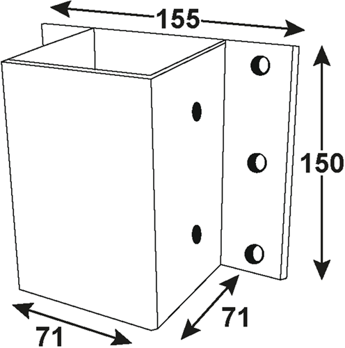 Support de poteau Connex 71x71x150 (->mur) vvz - hv4333