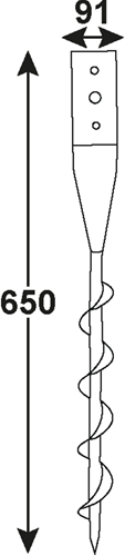 Support de poteau Connex 91x91x650 (vis) vvz - hv4336