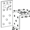 Connexion latte Connex gauche 40x40x80x2 bvz - hvb4386